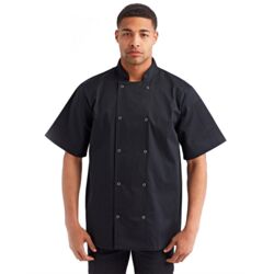 Unisex Ten Studded Front Short Sleeve Chef Coat Thumbnail
