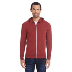 Unisex Triblend Full-Zip Lightweight Hooded Sweatshirt Thumbnail