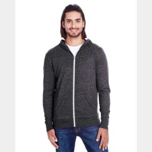 Unisex Triblend Full-Zip Lightweight Hooded Sweatshirt Thumbnail