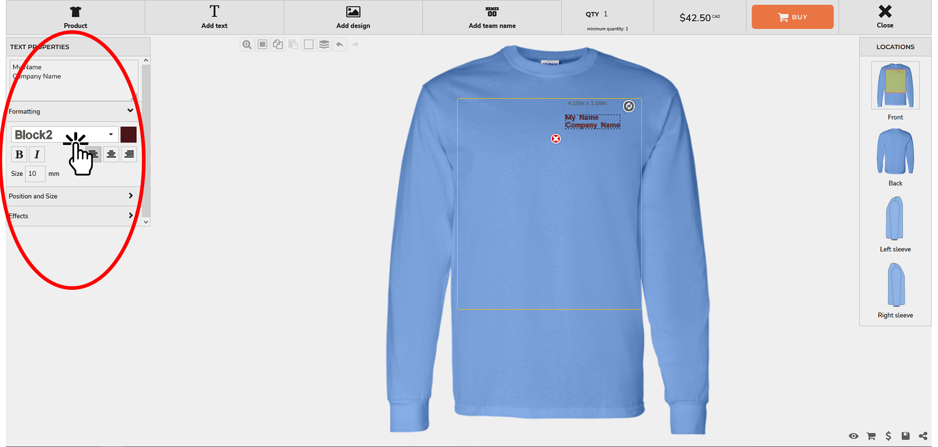 step 3 to select embroidery fonts