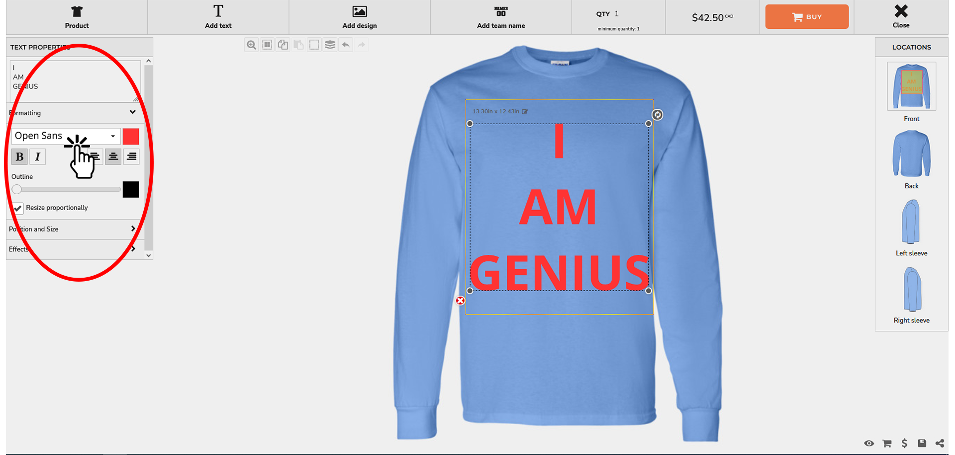 step 3 to select printing fonts