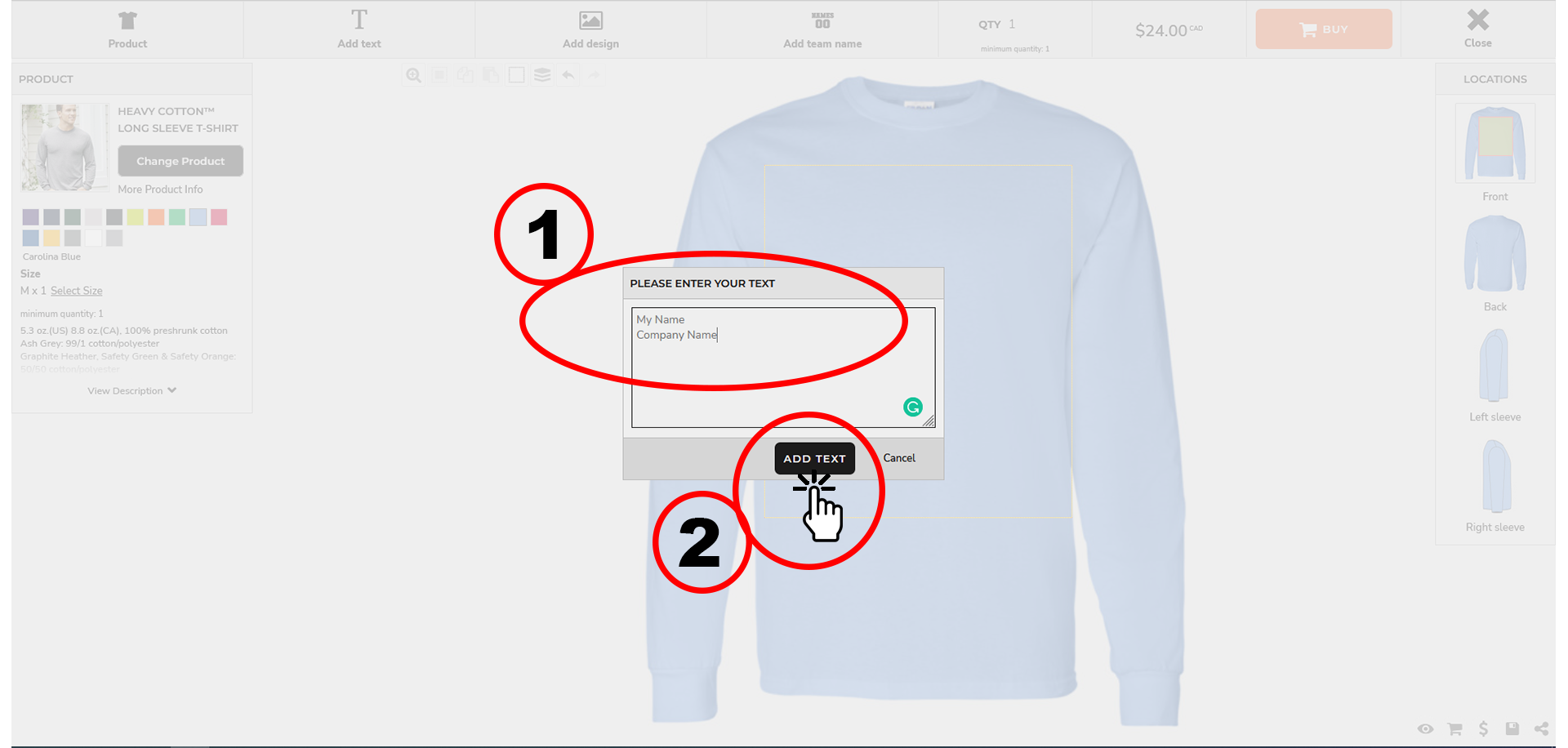 step 2 to select embroidery fonts