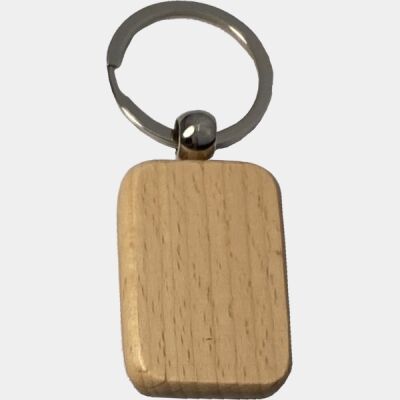 Round Rectangle Wooden Keychain – Custom Engraved & Printed in Calgary Thumbnail