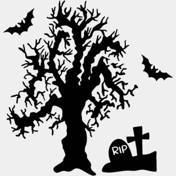 Spooky Tree Grave Bats (0886) Thumbnail