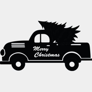 Merry Xmas Truck Silhouette (0728) Thumbnail