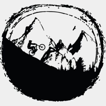 Mountain Biking Silhouette Circle (0038) Thumbnail