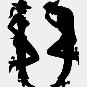 Cowgirl & Cowboy Silhouette Thumbnail