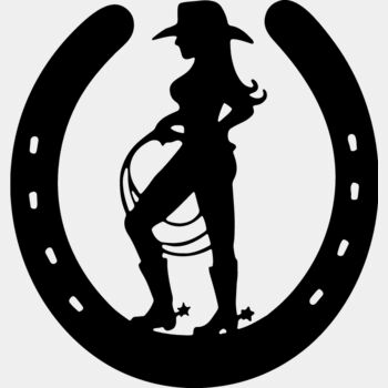 Horseshoe Cowgirl Silhouette Thumbnail
